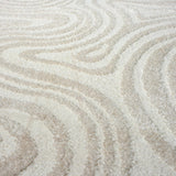 Luxe Weavers Geometric Swirl Cream Area Rug, Stain Resistant Carpet