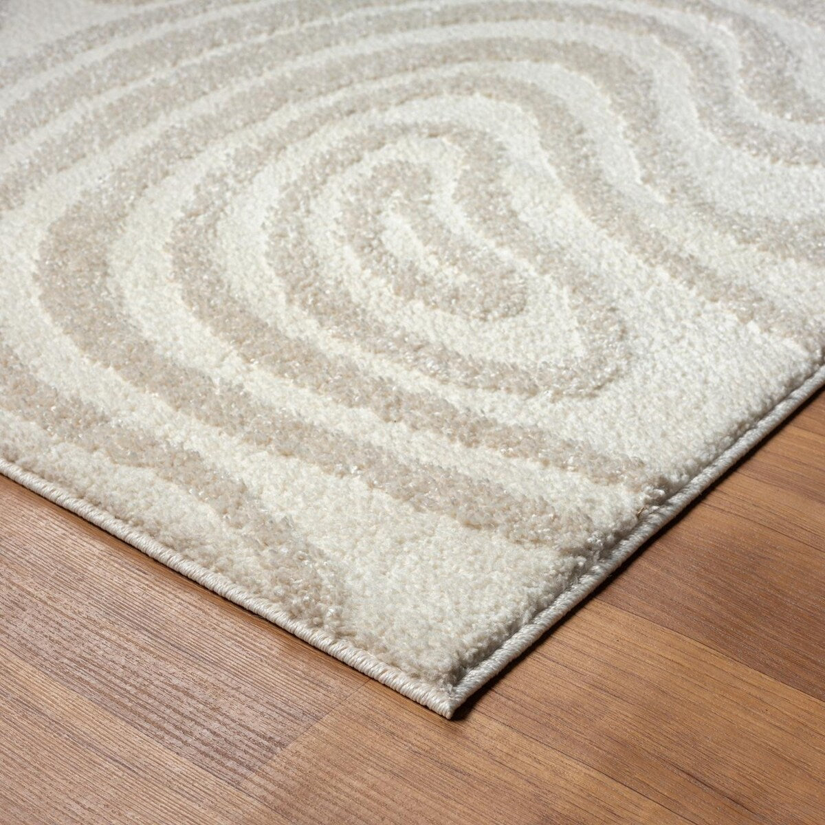 Luxe Weavers Geometric Swirl Cream Area Rug, Stain Resistant Carpet