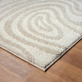 Luxe Weavers Geometric Swirl Cream Area Rug, Stain Resistant Carpet
