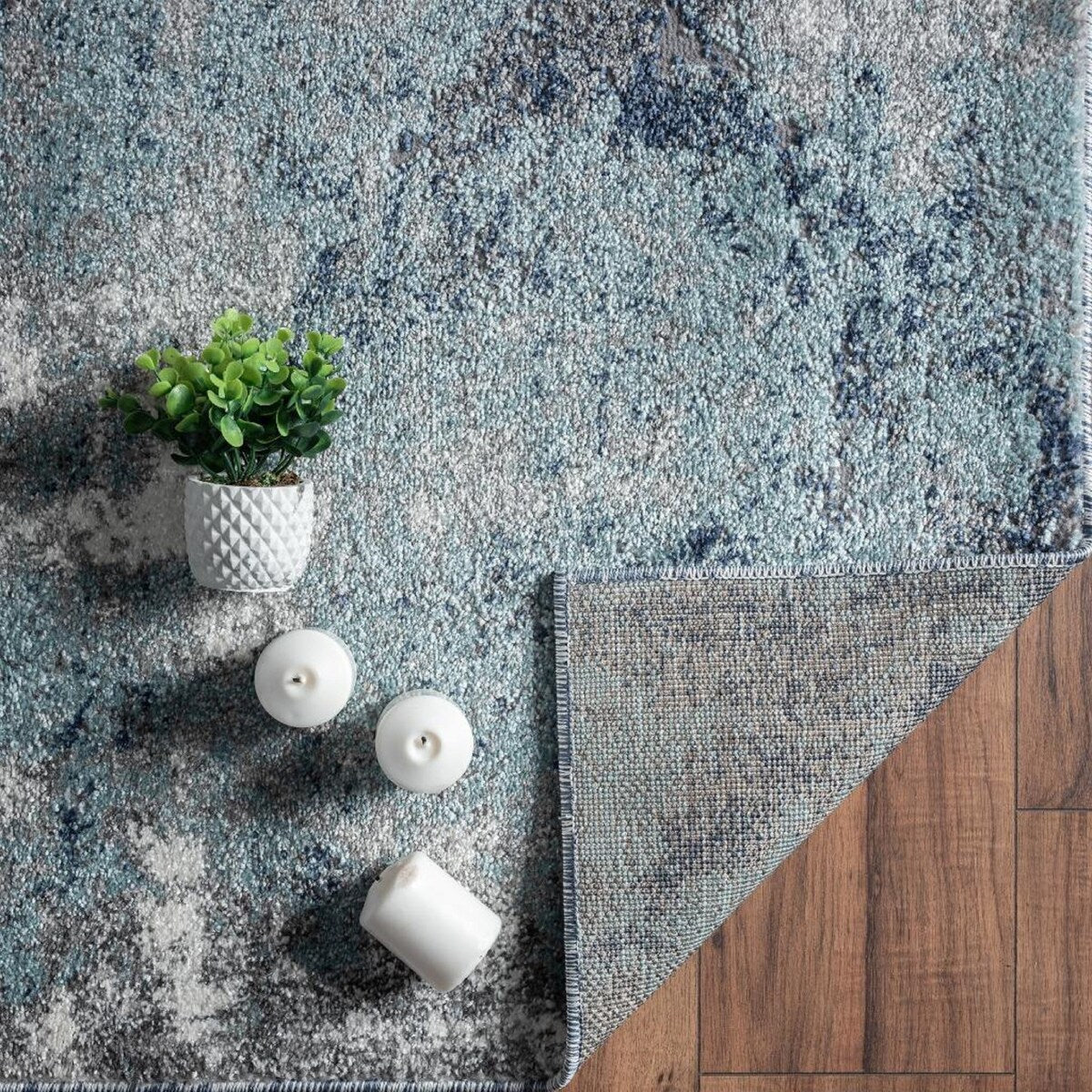 Luxe Weavers Lagos Collection 7926 Blue 2x3 Art Deco Area Rug
