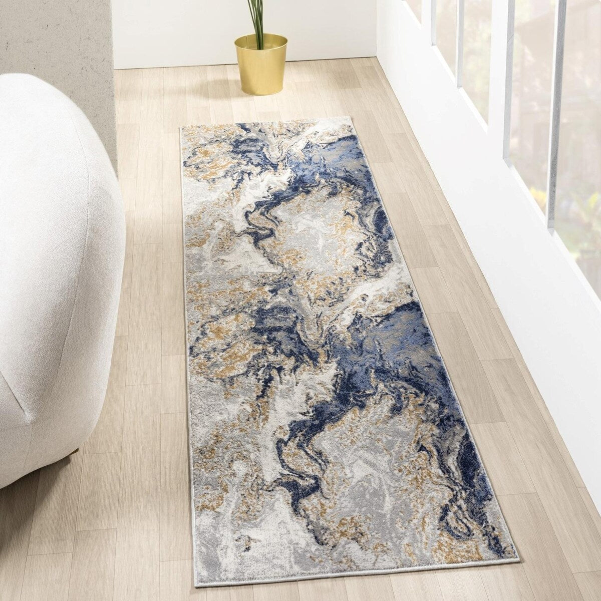 Luxe Weavers Marble Abstract Area Rug, Non-Shedding Carpet