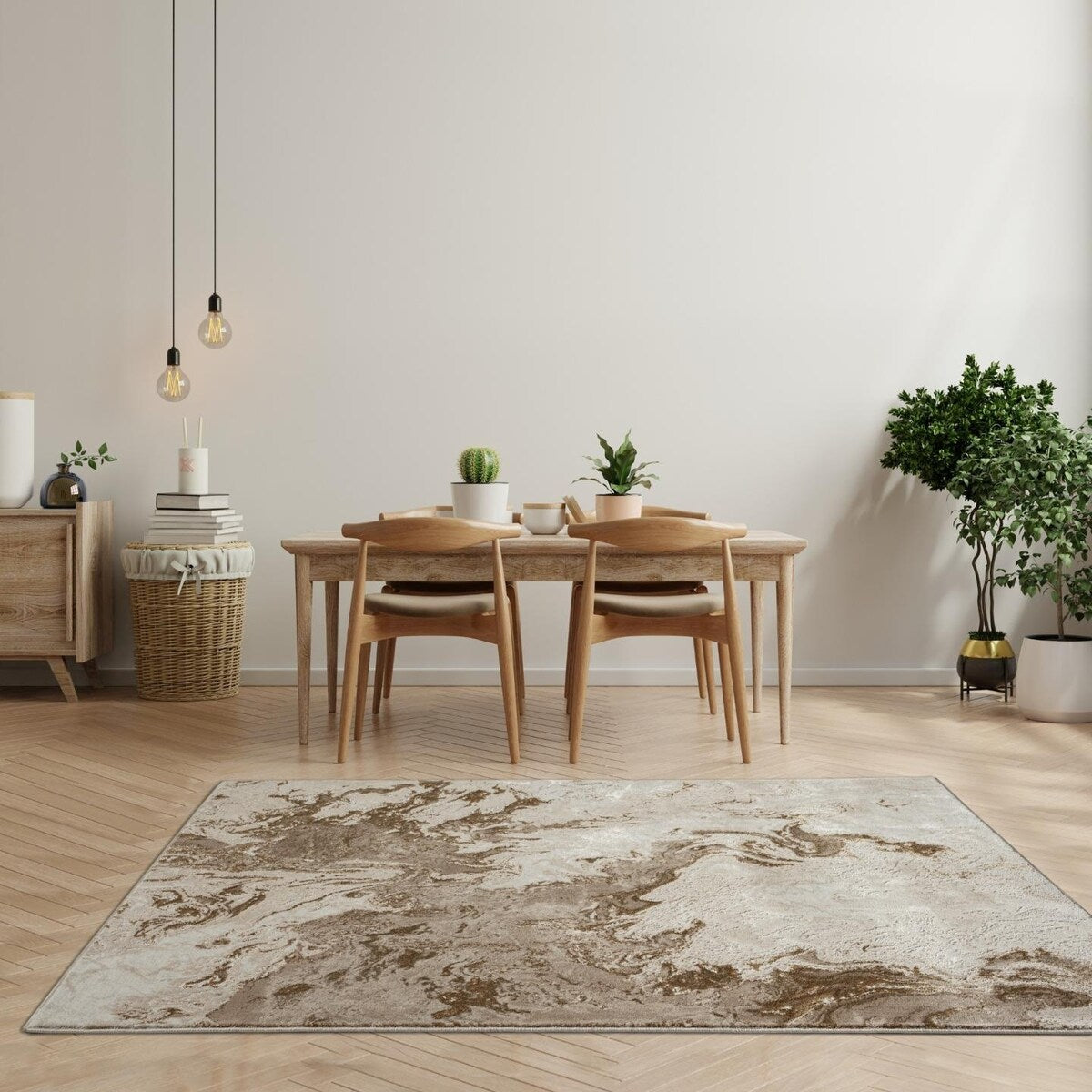 Luxe Weavers Marble Abstract Area Rug, Non-Shedding Carpet