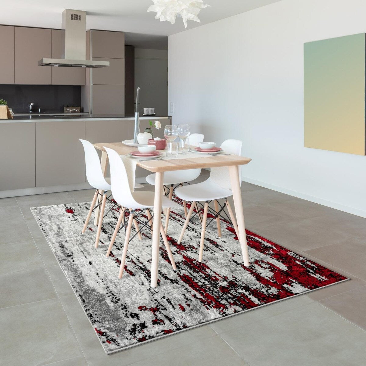 Luxe Weavers Modern Distressed Abstract Area Rug