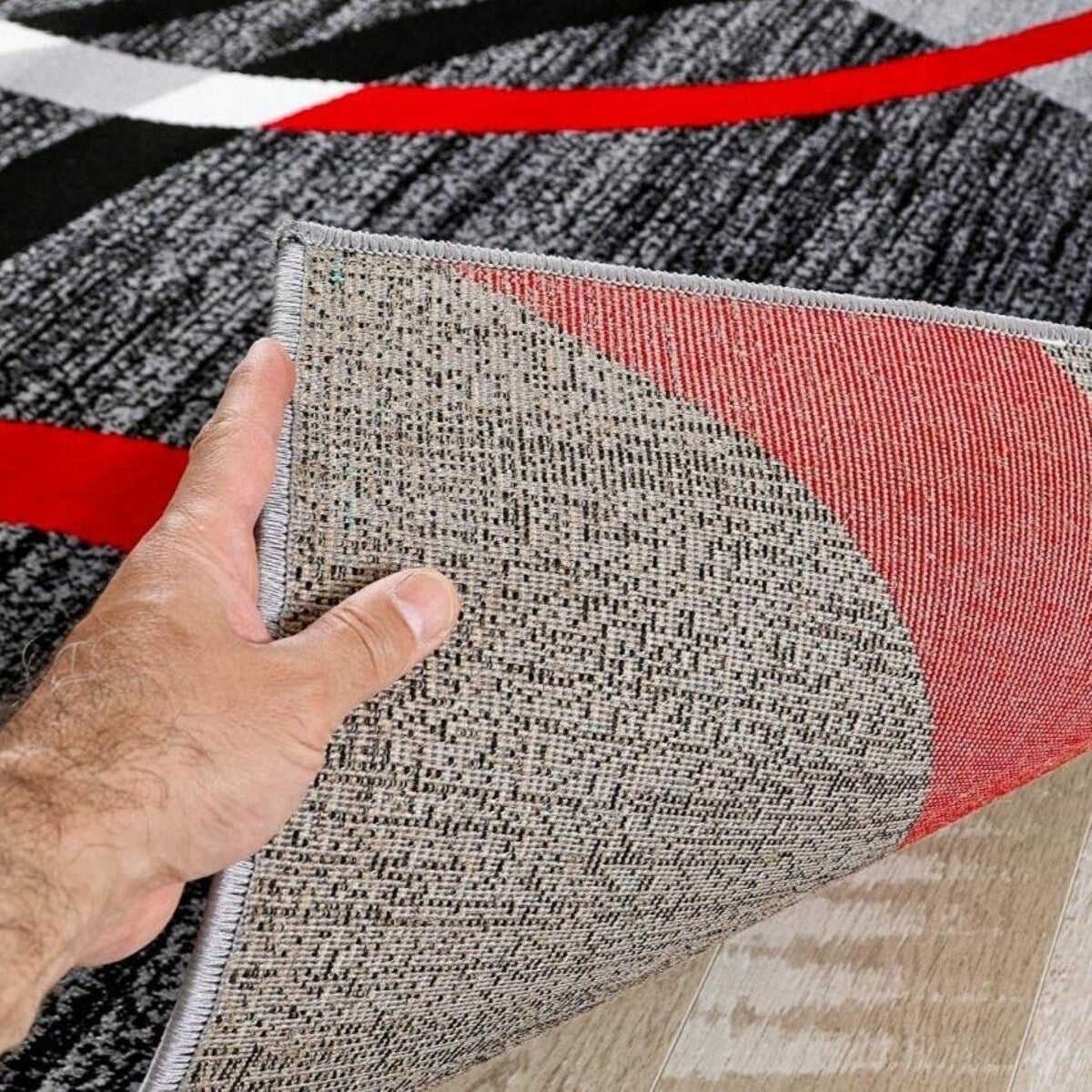Luxe Weavers Gray Modern Geometric Area Rug - 5' x 7'