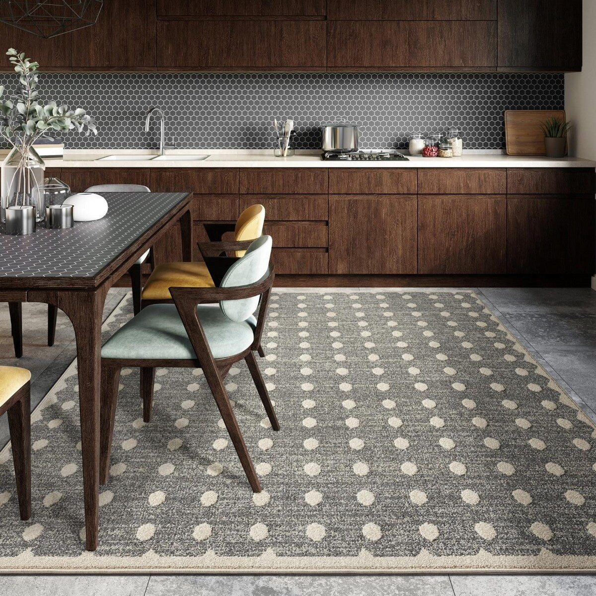 Luxe Weavers Modern Geometric Dots Area Rug, Indoor Carpet
