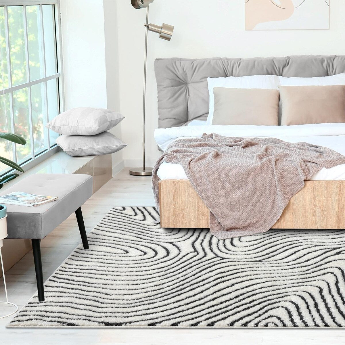Luxe Weavers Modern Swirl Area Rug Geometric Carpet for Living Room