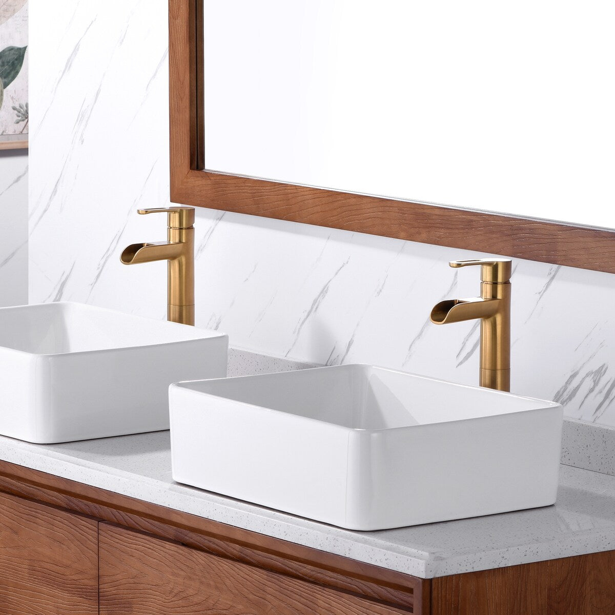 Luxier BSH16-T Waterfall Single Handle 1-Hole Vessel Bathroom Faucet with Drain