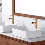 Luxier BSH16-T Waterfall Single Handle 1-Hole Vessel Bathroom Faucet with Drain