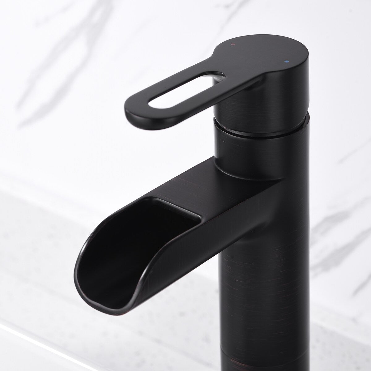 Luxier BSH16-T Waterfall Single Handle 1-Hole Vessel Bathroom Faucet with Drain