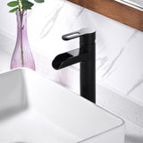 Luxier BSH16-T Waterfall Single Handle 1-Hole Vessel Bathroom Faucet with Drain