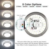 Luxrite 10 Inch LED Flush Mount Ceiling Light, Color Temperature Selectable 2700K / 3000K / 3500K / 4000K / 5000K