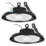 Luxrite 100/120/150W UFO High Bay LED Shop Lights, Up to 22500 Lumens, 3CCT, 5FT Hardwire Cable, IP65, UL 2 Pack