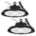 Luxrite 100/120/150W UFO High Bay LED Shop Lights, Up to 22500 Lumens, 3CCT, 5FT Hardwire Cable, IP65, UL 2 Pack