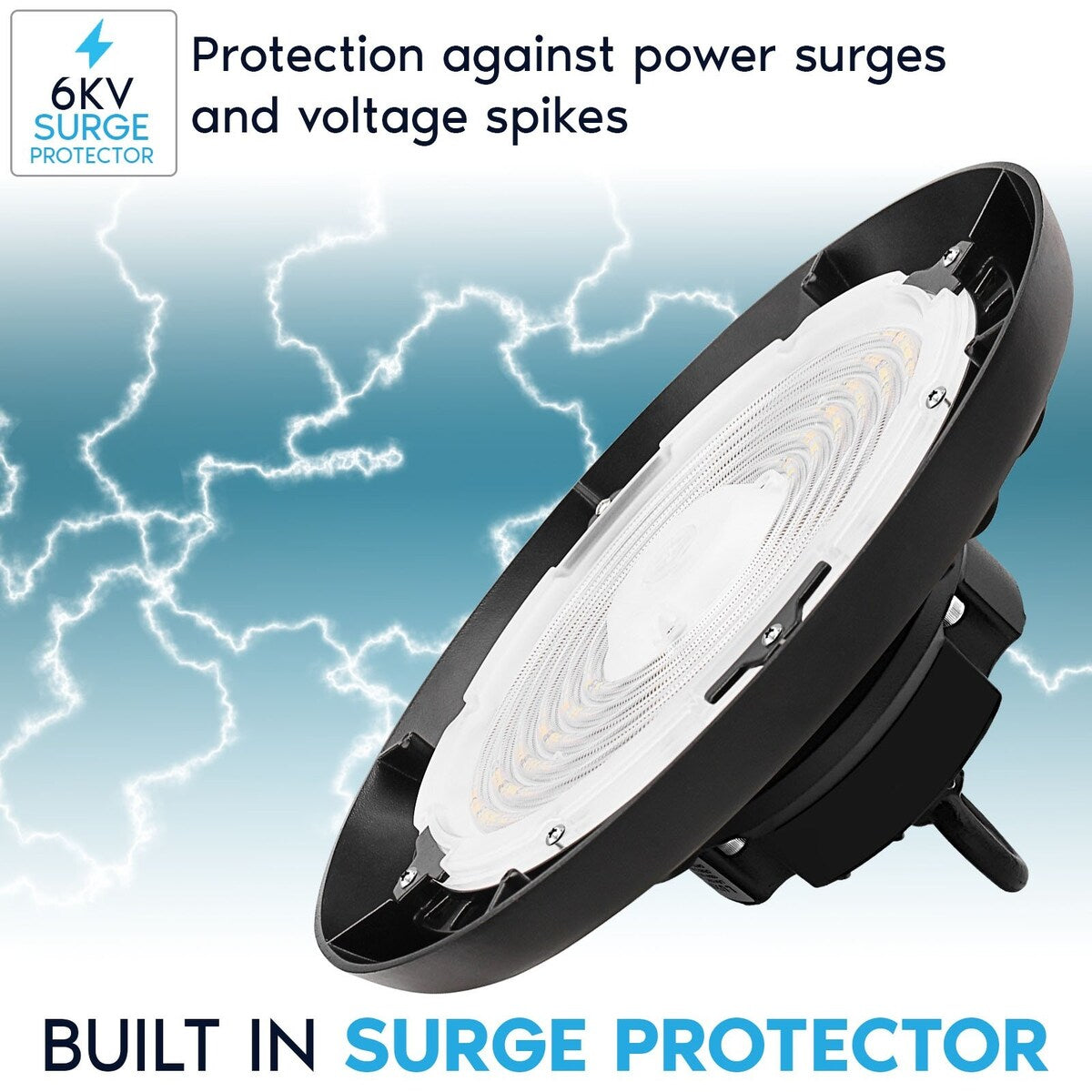 Luxrite 100/120/150W UFO High Bay LED Shop Lights, Up to 22500 Lumens, 3CCT, 5FT Hardwire Cable, IP65, UL 2 Pack