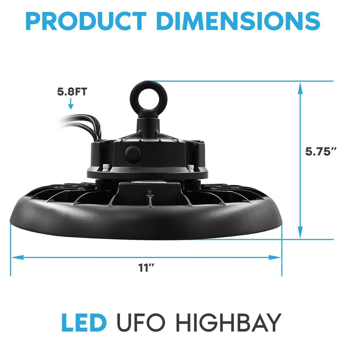 Luxrite 100/120/150W UFO High Bay LED Shop Lights, Up to 22500 Lumens, 3CCT, 5FT Hardwire Cable, IP65, UL 2 Pack