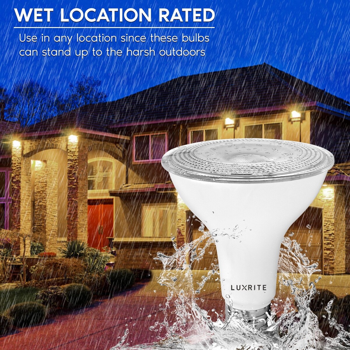 Luxrite 12 Pack LED PAR30 Flood Light Bulb, 11W=75W 850 Lumens, Dimmable, Spotlight Bulb, Wet Rated, E26, UL Listed