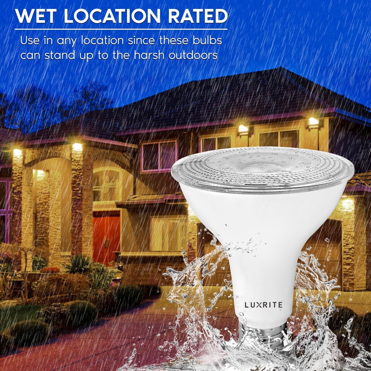 Luxrite 12 Pack LED PAR30 Flood Light Bulb, 11W=75W 850 Lumens, Dimmable, Spotlight Bulb, Wet Rated, E26, UL Listed