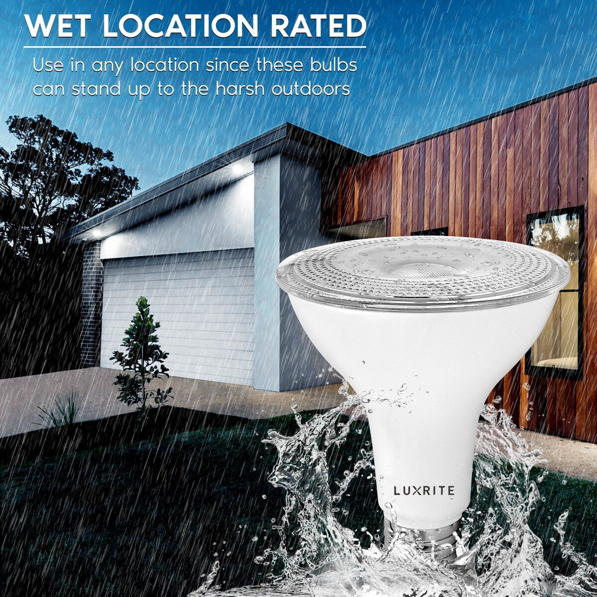 Luxrite 12 Pack LED PAR30 Flood Light Bulb, 11W=75W 850 Lumens, Dimmable, Spotlight Bulb, Wet Rated, E26, UL Listed