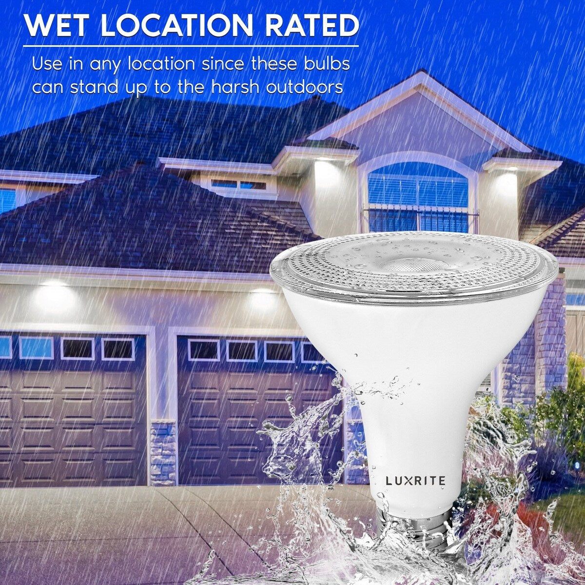 Luxrite 12 Pack LED PAR30 Flood Light Bulb, 11W=75W 850 Lumens, Dimmable, Spotlight Bulb, Wet Rated, E26, UL Listed