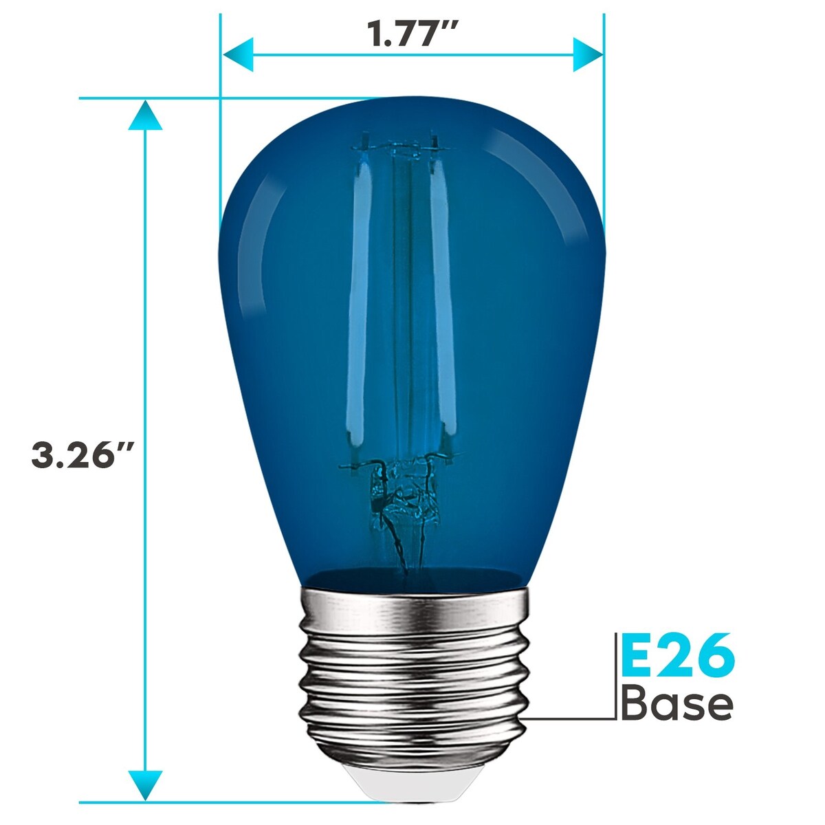 Luxrite 12 Pack S14 Edison LED Blue Light Bulb 0.5W Colored LED Bulb Overstock