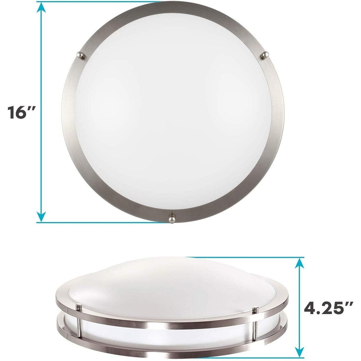 Luxrite 16 Inch LED Flush Mount Ceiling Light, Color Temperature Selectable 2700K / 3000K / 3500K / 4000K / 5000K
