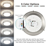 Luxrite 16 Inch LED Flush Mount Ceiling Light, Color Temperature Selectable 2700K / 3000K / 3500K / 4000K / 5000K