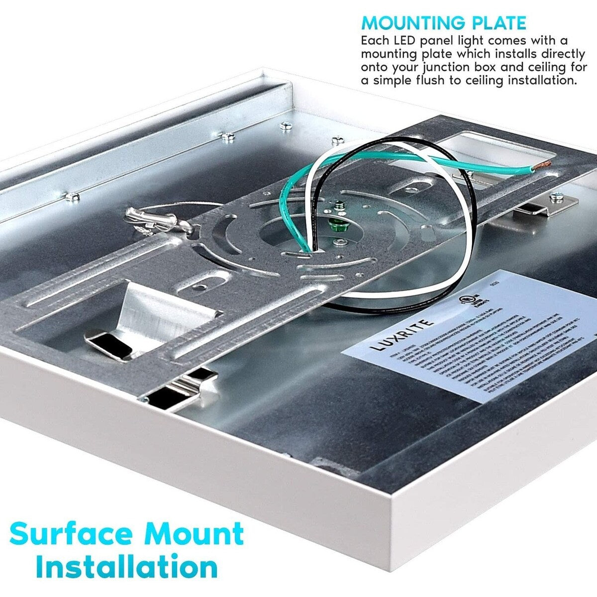 Luxrite 1x1 FT LED Panel Flush Mount Lights, 18W Edge-Lit, 5 Color Options, 1500 Lumens, Damp Rated, UL Listed (4 Pack)
