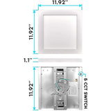 Luxrite 1x1 FT LED Panel Flush Mount Lights, 18W Edge-Lit, 5 Color Options, 1500 Lumens, Damp Rated, UL Listed (4 Pack)
