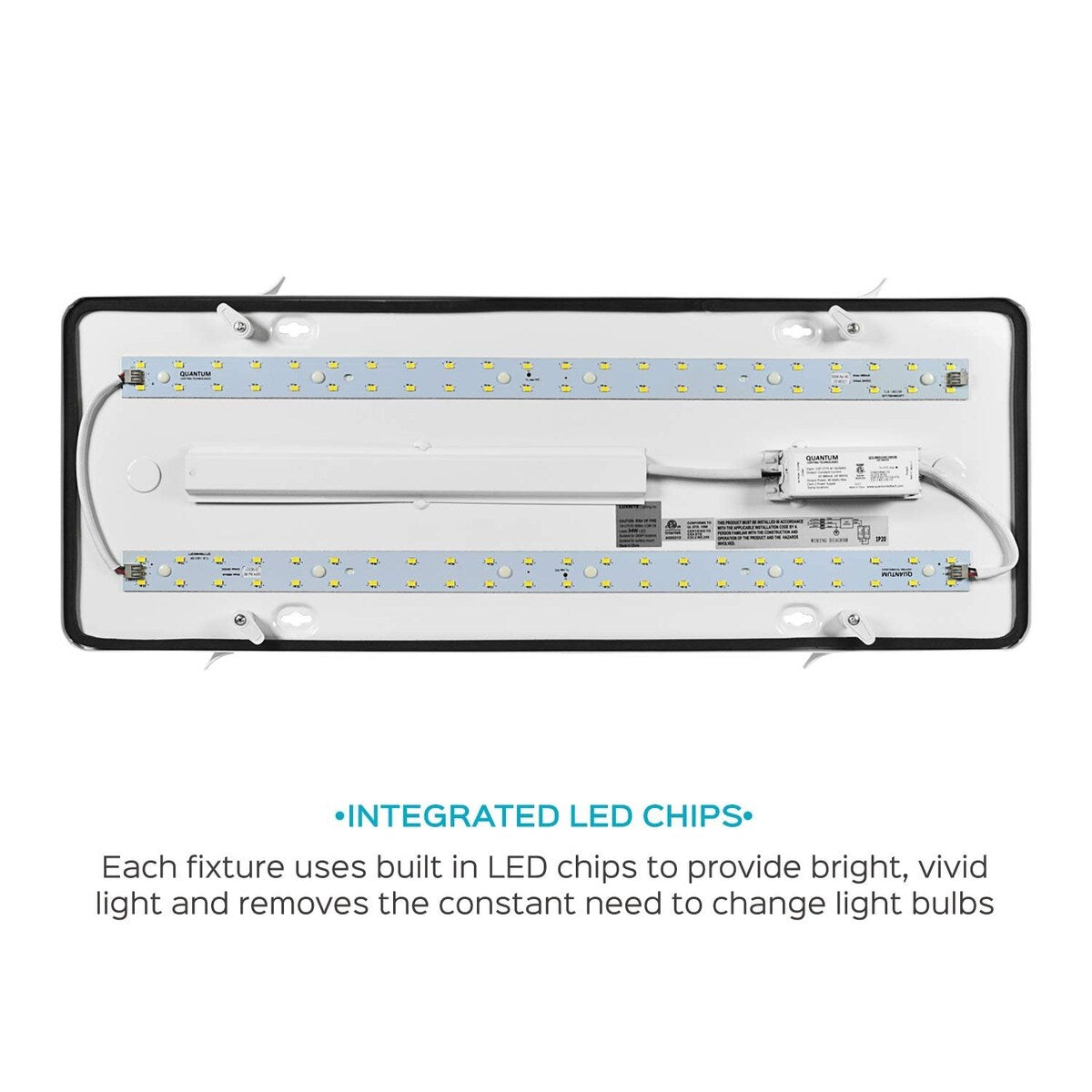 Luxrite 2FT Puff LED Flush Mount Light Fixture, 34W, 3500 Lumens, 110-277V, Energy Star & ETL Listed, Damp Rated