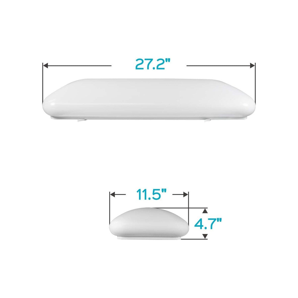 Luxrite 2FT Puff LED Flush Mount Light Fixture, 34W, 3500 Lumens, 110-277V, Energy Star & ETL Listed, Damp Rated