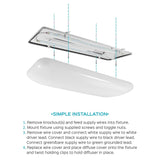 Luxrite 2FT Puff LED Flush Mount Light Fixture, 34W, 3500 Lumens, 110-277V, Energy Star & ETL Listed, Damp Rated