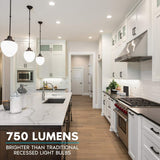 Luxrite 4 Inch Dimmable LED Recessed Lights, 10W (60W Equivalent), 700 Lumens, Baffle Trim, IC & Damp Rated (12 Pack)