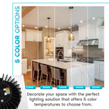 Luxrite 4" Square LED Recessed Light J-Box 15W 5 Color Options 1100 Lumens Dimmable Wet Rated IC Rated Smooth Trim