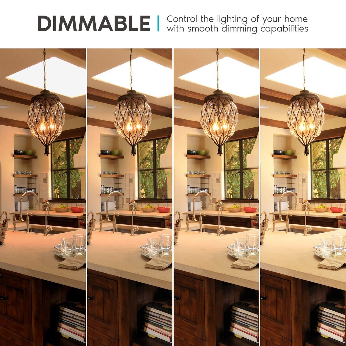 Luxrite 4W Vintage Candelabra LED Bulbs Dimmable, 400 Lumens, 40W Equivalent, Flame Tip Clear Glass, E12 Base (12 Pack)