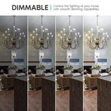 Luxrite 4W Vintage Candelabra LED Bulbs Dimmable, 400 Lumens, 40W Equivalent, Flame Tip Clear Glass, E12 Base (12 Pack)