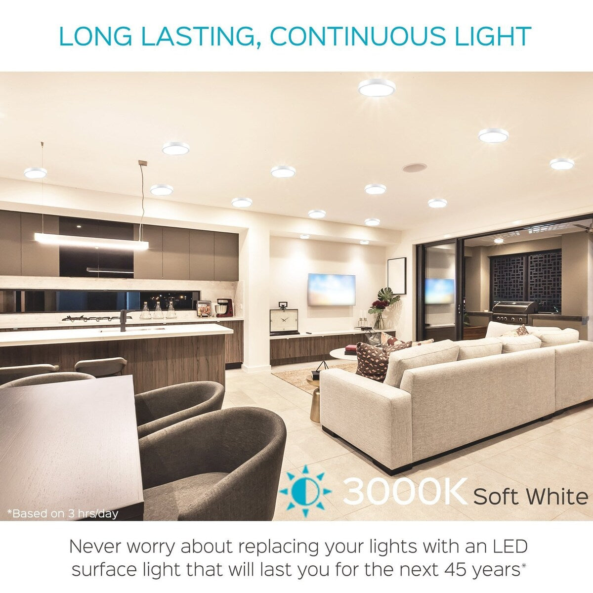 Luxrite 5 Inch Surface Mount LED Ceiling Light, 10W, 600 Lumens, Dimmable, Wet Rated, Energy Star, Nickel Finish