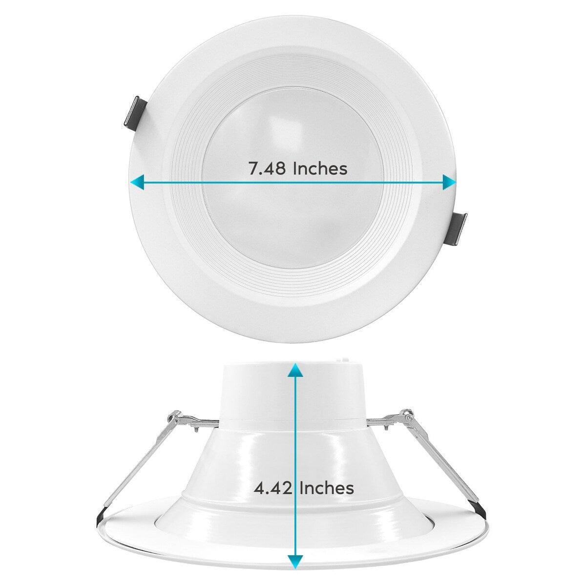 Luxrite 6" Commercial LED Recessed Light, J-Box, 3 Color Selectable, 1140/1520/1900 Lumens, Dimmable, Wet Rated 4 Pack