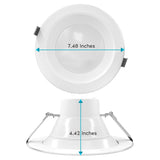Luxrite 6" Commercial LED Recessed Light, J-Box, 3 Color Selectable, 1140/1520/1900 Lumens, Dimmable, Wet Rated 4 Pack