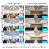 Luxrite 6" Commercial LED Recessed Light, J-Box, 3 Color Selectable, 1140/1520/1900 Lumens, Dimmable, Wet Rated 4 Pack