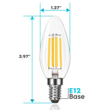 Luxrite Candelabra LED Light Bulbs 100W Equivalent 800 Lumens 7W B11 Dimmable Damp Rated UL Listed E12 24 Pack