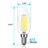 Luxrite Candelabra LED Light Bulbs 100W Equivalent 800 Lumens 7W B11 Dimmable Damp Rated UL Listed E12 24 Pack