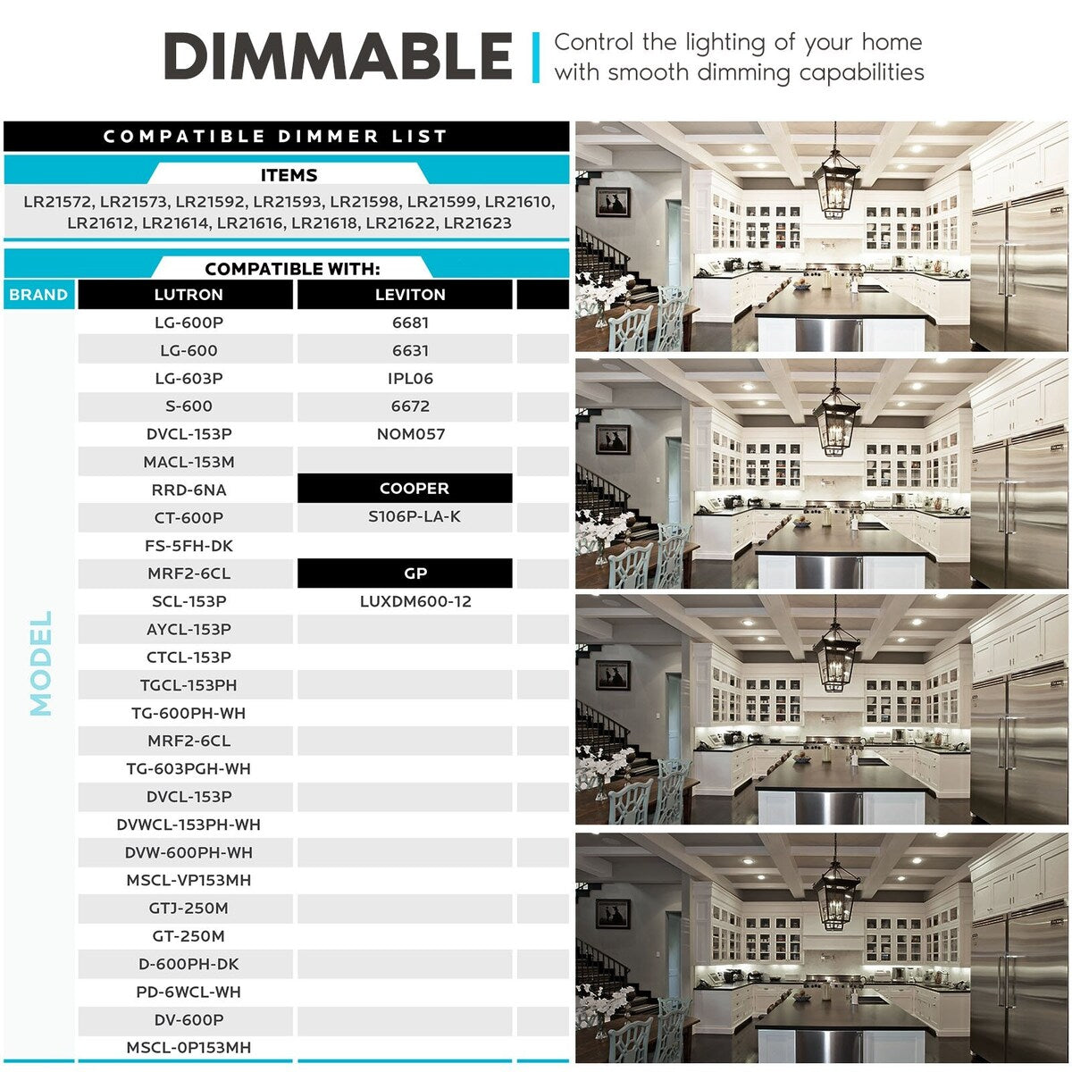 Luxrite Candelabra LED Light Bulbs 100W Equivalent 800 Lumens 7W CA11 Dimmable Damp Rated UL Listed E12 6 Pack