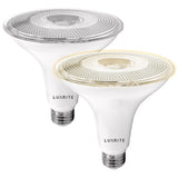 Luxrite Dusk to Dawn PAR38 LED Bulb 90W Equivalent 1250 Lumens Wet Rated UL Listed E26 Base 2 Pack