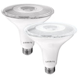 Luxrite Dusk to Dawn PAR38 LED Bulb 90W Equivalent 1250 Lumens Wet Rated UL Listed E26 Base 2 Pack