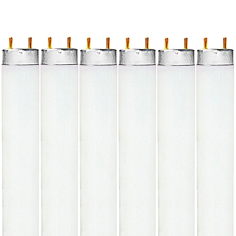 Luxrite F32T8/850 32W 48 Inch T8 Fluorescent Tube Light Bulb, 5000K Bright White, 2800 Lumens, G13 Bi-Pin Base 6-Pack