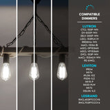 Luxrite LED Edison Bulbs 75W Equivalent ST19 ST58 4000K Cool White 800 Lumens Dimmable 8W Damp Rated UL E26 4 Pack