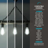 Luxrite LED Edison Bulbs 75W Equivalent ST19 ST58 5000K Bright White 800 Lumens Dimmable 8W Damp Rated UL E26 4 Pack