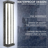 Luxrite LED Outdoor Wall Sconce, 24in Outdoor Wall Light, Black Aluminum, 3CCT 3000K 4000K 5000K, 26W, ETL, IP65 2-Pack