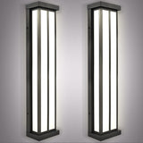 Luxrite LED Outdoor Wall Sconce, 24in Outdoor Wall Light, Black Aluminum, 3CCT 3000K 4000K 5000K, 26W, ETL, IP65 2-Pack
