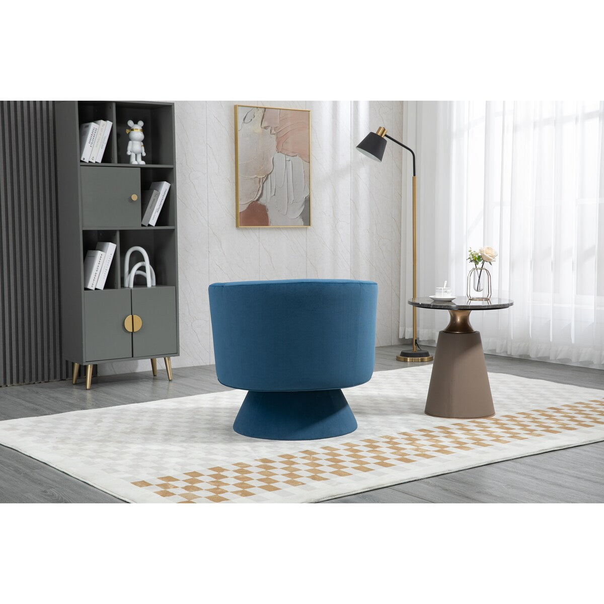 Luxurious 360 Degree Swivel Cuddle Barrel Sofa Chair, Perfect for Living Room and Office